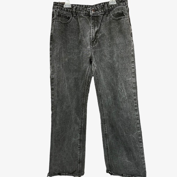 Nasty Gal Black Hi Rise Raw Hem Jeans Sz 10 - Picture 1 of 8
